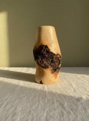 Hand-Turned Elm Burr Wooden Vase – Natural Burl Art