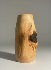 Hand-Turned Elm Burr Wooden Vase – Natural Burl Art