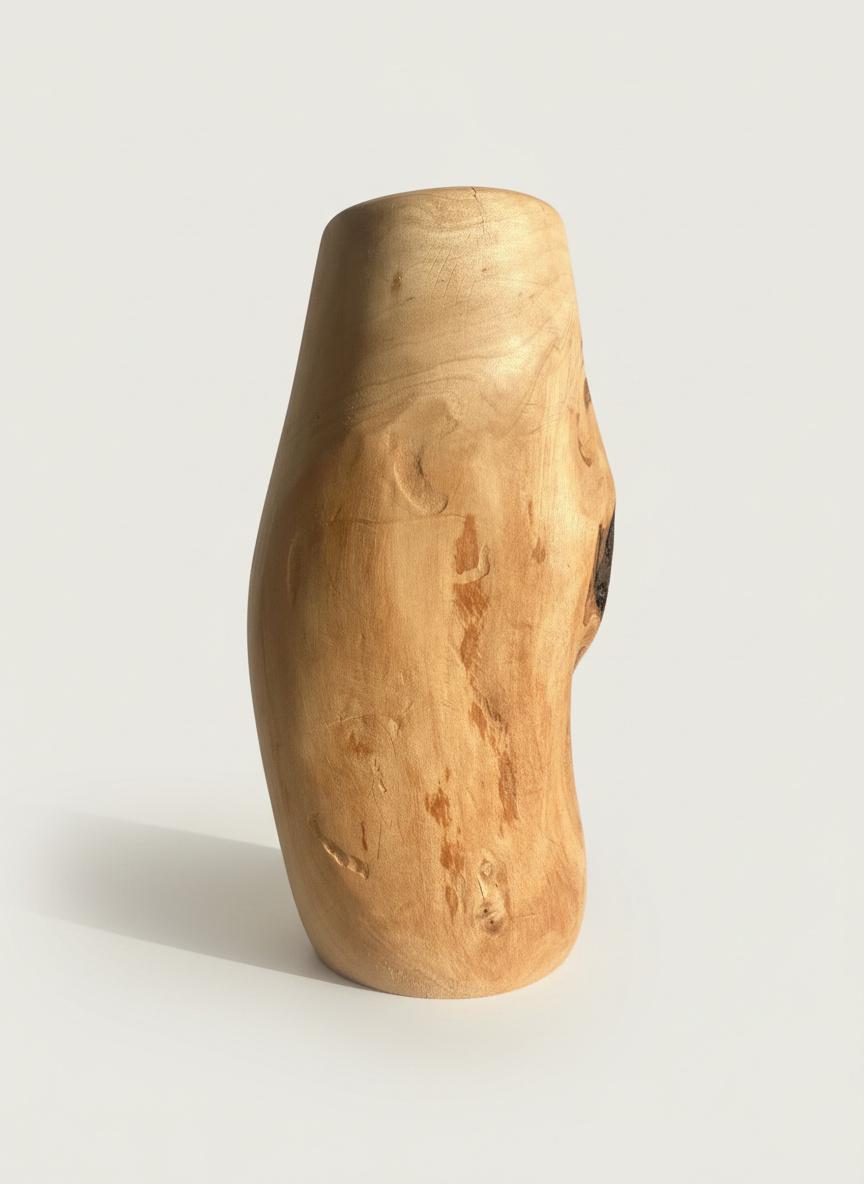 Hand-Turned Elm Burr Wooden Vase – Natural Burl Art