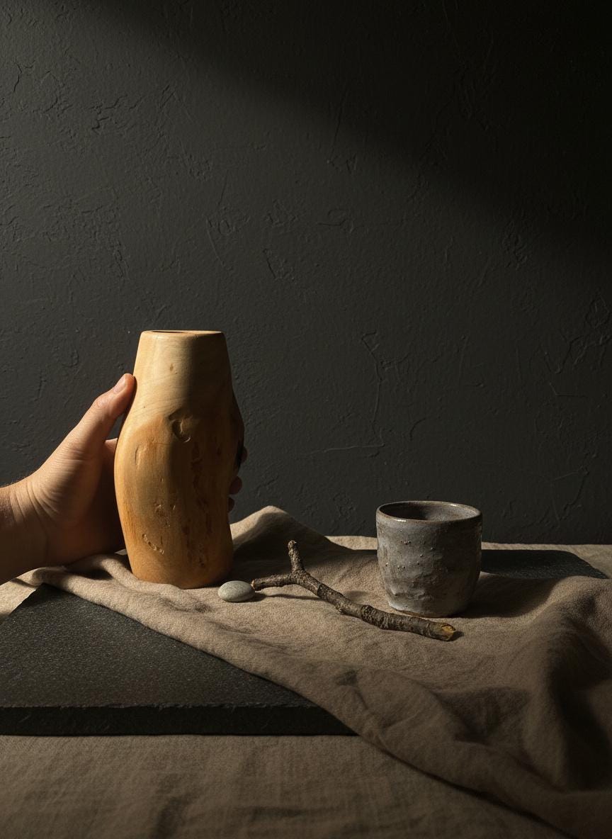 Hand-Turned Elm Burr Wooden Vase – Natural Burl Art