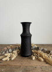 Hand-Carved Bog Oak Wooden Vase – Ancient Morta Oak Sculpture, 5th Anniversary Gift, UK Handmade