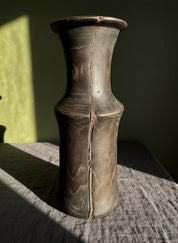 Hand-Carved Bog Oak Wooden Vase – Ancient Morta Oak Sculpture, 5th Anniversary Gift, UK Handmade