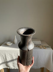 Hand-Carved Bog Oak Wooden Vase – Ancient Morta Oak Sculpture, 5th Anniversary Gift, UK Handmade