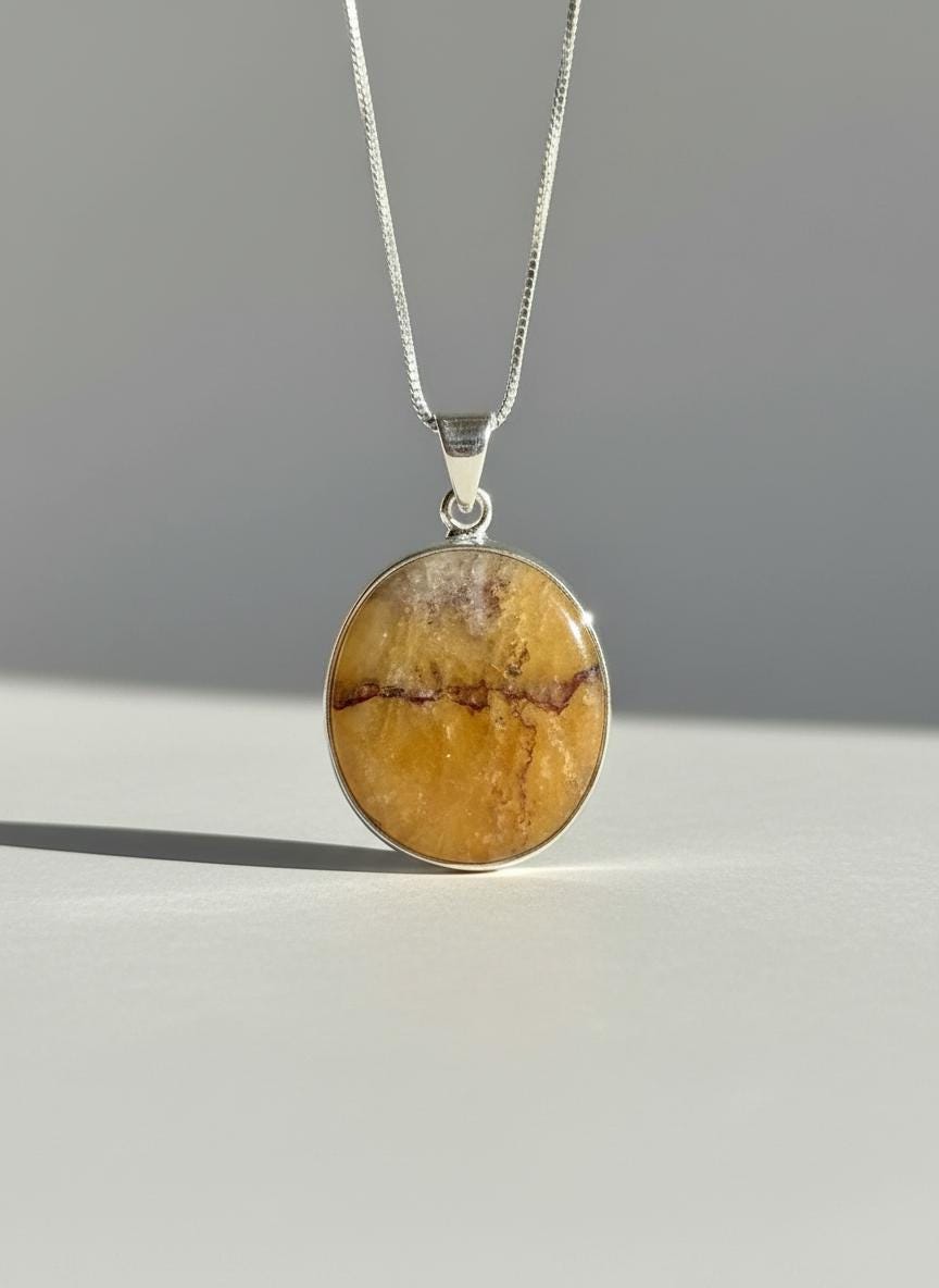 Blue John Sterling Silver Pendant: Derbyshire Spar Gemstone