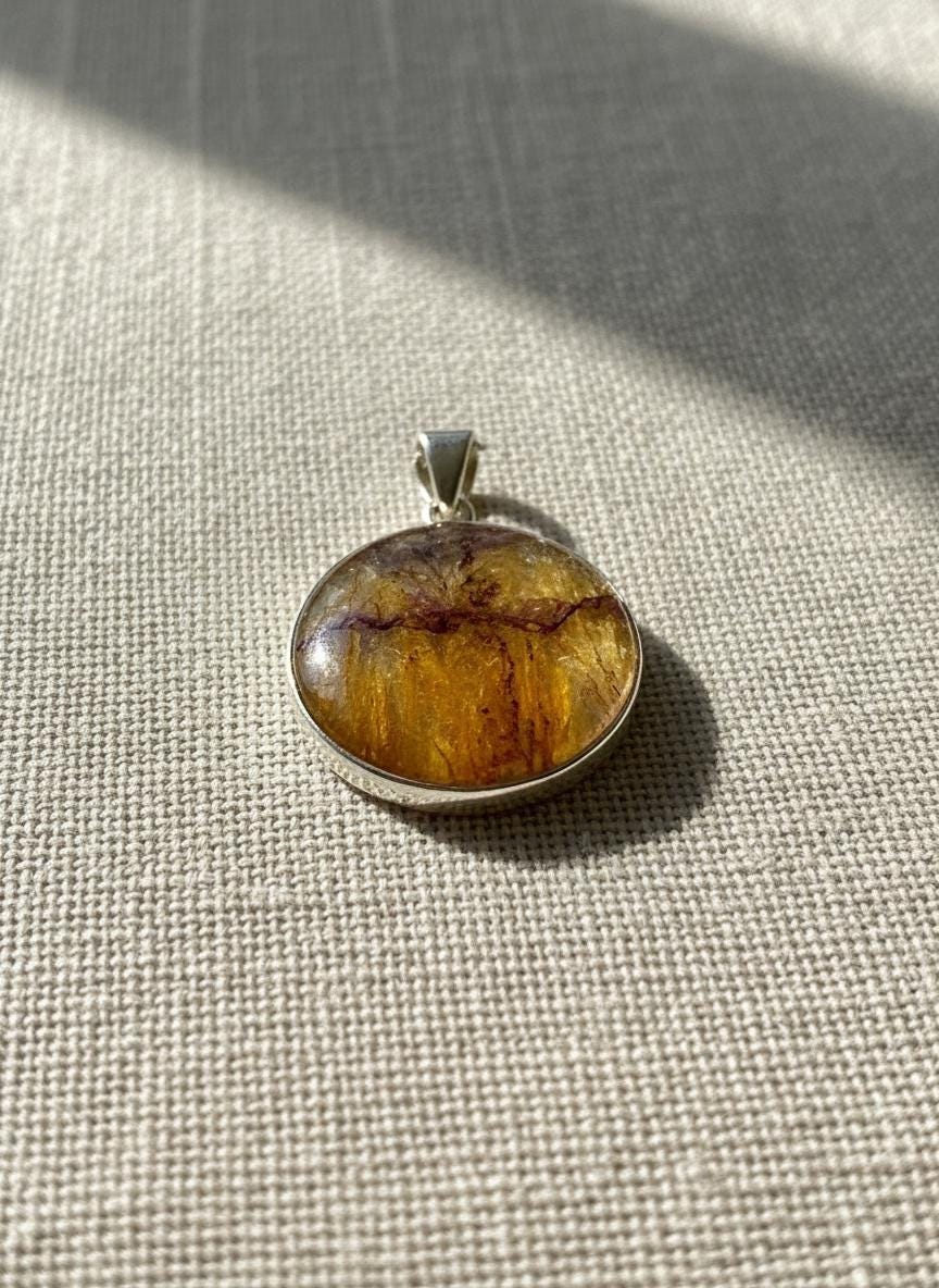Blue John Sterling Silver Pendant: Derbyshire Spar Gemstone