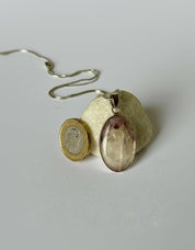 Oval Blue John 925 Sterling Silver Pendant