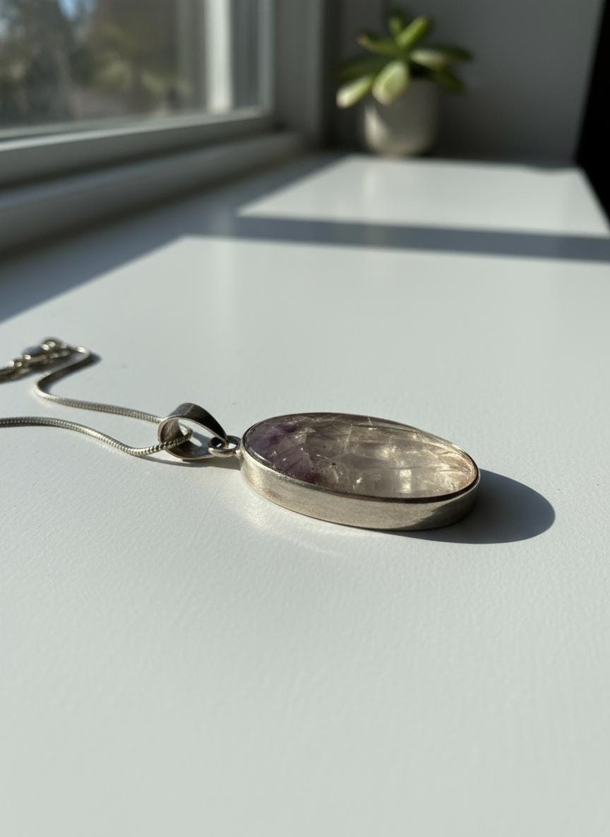 Oval Blue John 925 Sterling Silver Pendant