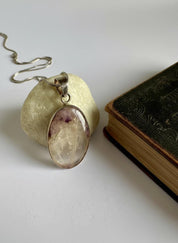Oval Blue John 925 Sterling Silver Pendant