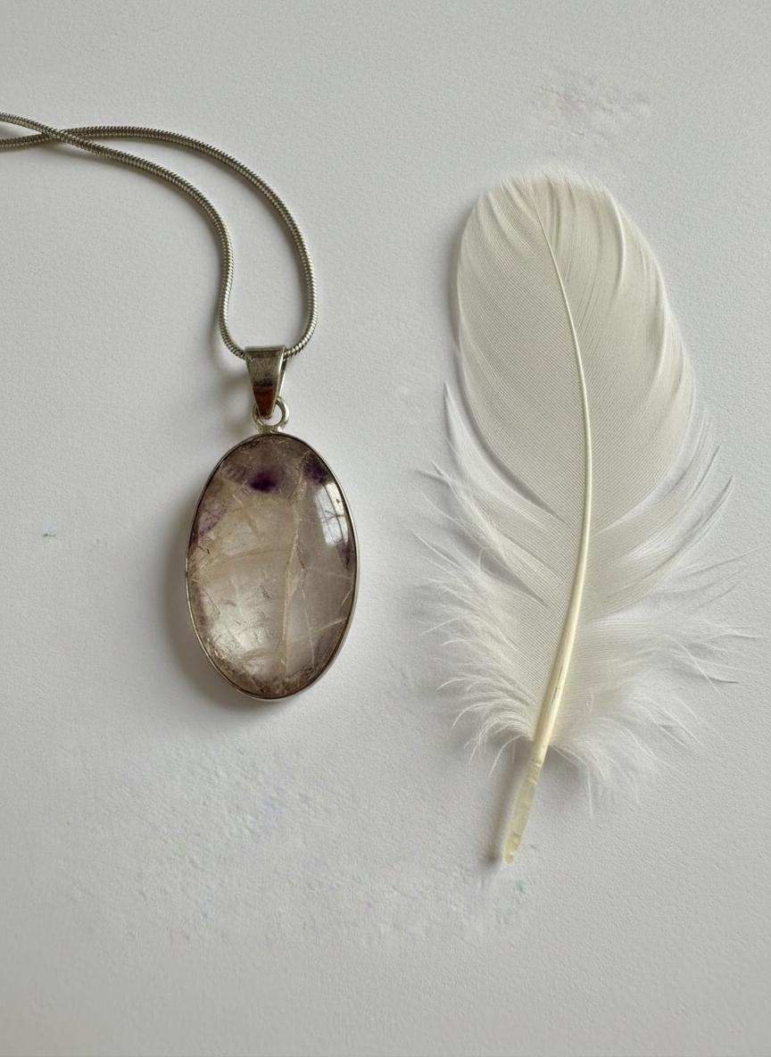 Oval Blue John 925 Sterling Silver Pendant