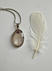 Oval Blue John 925 Sterling Silver Pendant
