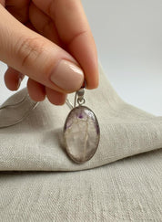Oval Blue John 925 Sterling Silver Pendant