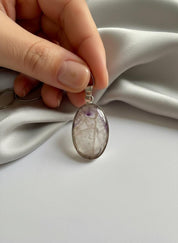 Oval Blue John 925 Sterling Silver Pendant