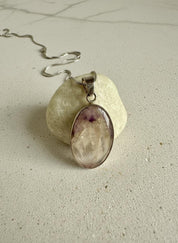 Oval Blue John 925 Sterling Silver Pendant