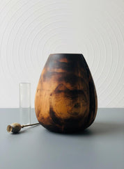 Bog Oak Wooden Vase – Hand-Turned, UK Made, Natural Oil Finish – Dried Flower