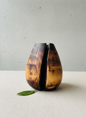 Bog Oak Wooden Vase – Hand-Turned, UK Made, Natural Oil Finish – Dried Flower