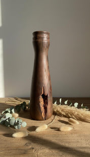 Hand Turned Pear Wood Vase – Rare UK Timber