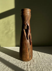 Hand Turned Pear Wood Vase – Rare UK Timber