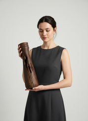 Hand Turned Pear Wood Vase – Rare UK Timber