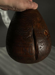 Hand Turned Oak Wood Vase – Wabi-Sabi Sculpture
