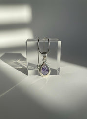 Teardrop Blue John Pendant in Silver | Derbyshire Spar Necklace