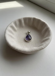 Teardrop Blue John Pendant in Silver | Derbyshire Spar Necklace