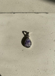 Teardrop Blue John Pendant in Silver | Derbyshire Spar Necklace