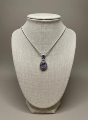 Teardrop Blue John Pendant in Silver | Derbyshire Spar Necklace