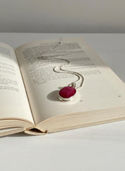 Raw Ruby 925 Sterling Silver Oval Pendant