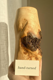 Hand-Turned Elm Burr Wooden Vase – Natural Burl Art