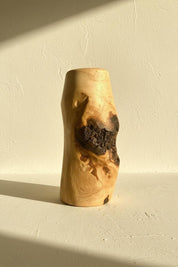 Hand-Turned Elm Burr Wooden Vase – Natural Burl Art