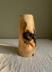 Hand-Turned Elm Burr Wooden Vase – Natural Burl Art