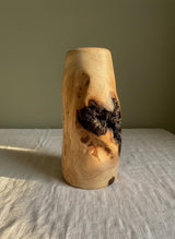 Hand-Turned Elm Burr Wooden Vase – Natural Burl Art