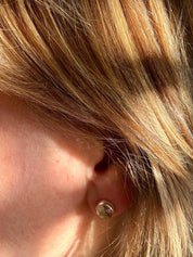Blue John Round Stud Earrings 8mm in 925 Sterling Silver