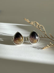 Blue John Teardrop Stud Earrings 10mm in 925 Sterling Silver