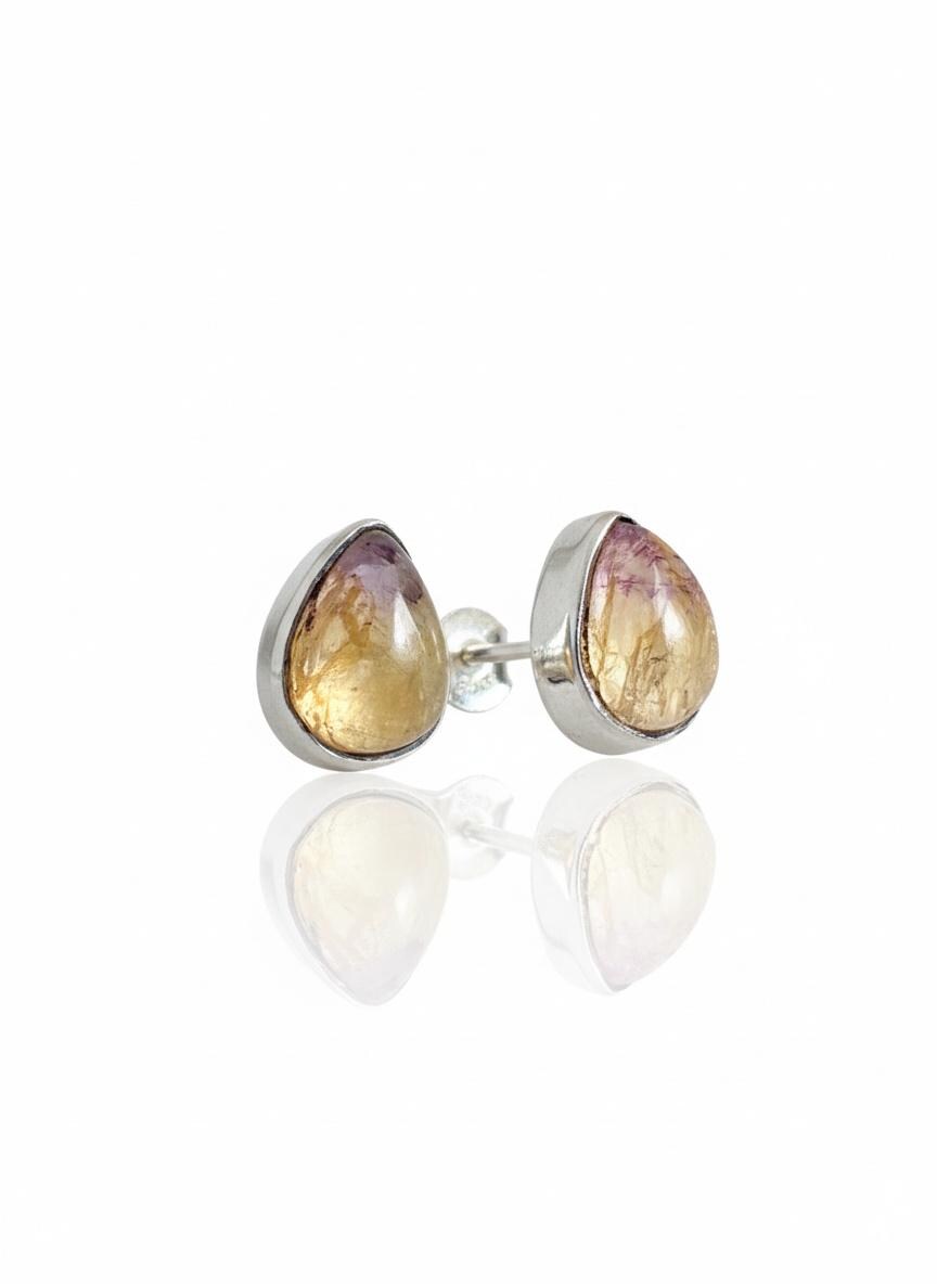 Blue John Teardrop Stud Earrings 9mm in 925 Sterling Silver