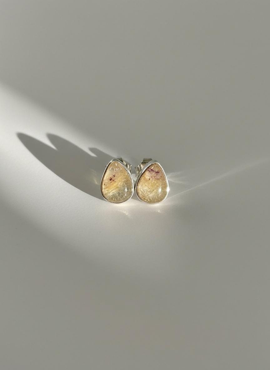 Blue John Teardrop Stud Earrings 9mm in 925 Sterling Silver