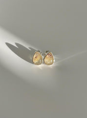 Blue John Teardrop Stud Earrings 9mm in 925 Sterling Silver