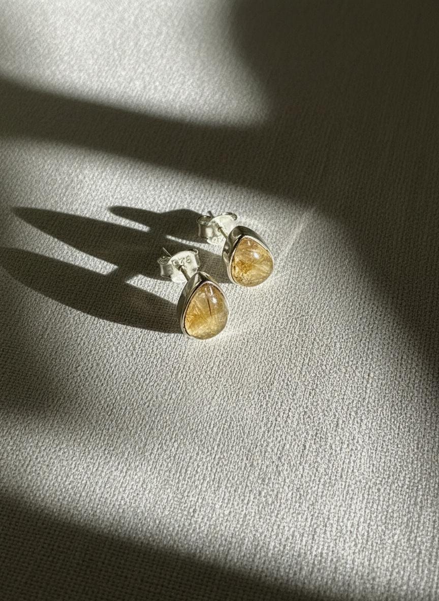 Blue John Teardrop Stud Earrings 9mm in 925 Sterling Silver