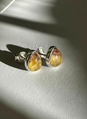 Blue John Teardrop Stud Earrings 9mm in 925 Sterling Silver
