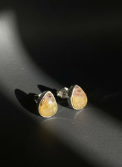 Blue John Teardrop Stud Earrings 9mm in 925 Sterling Silver