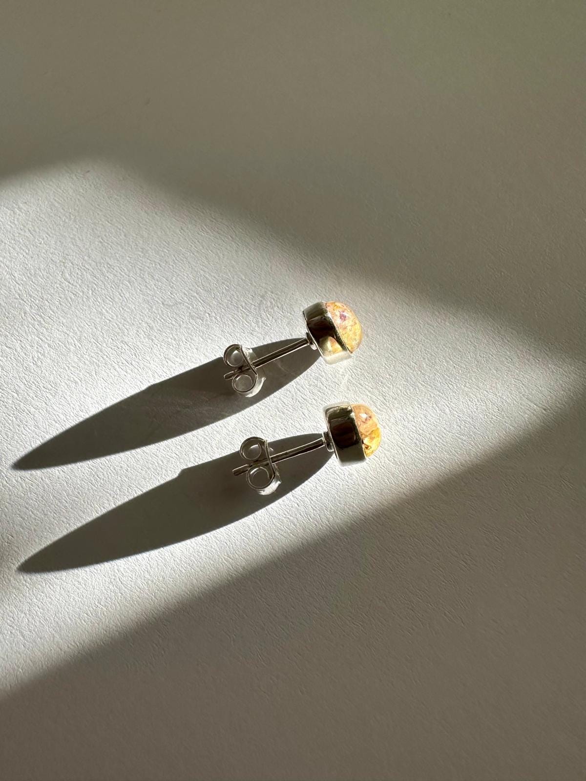 Blue John Teardrop Stud Earrings 9mm in 925 Sterling Silver