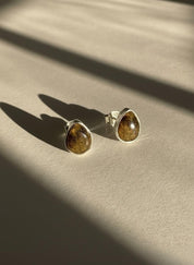 Blue John Teardrop Stud Earrings 10mm in 925 Sterling Silver
