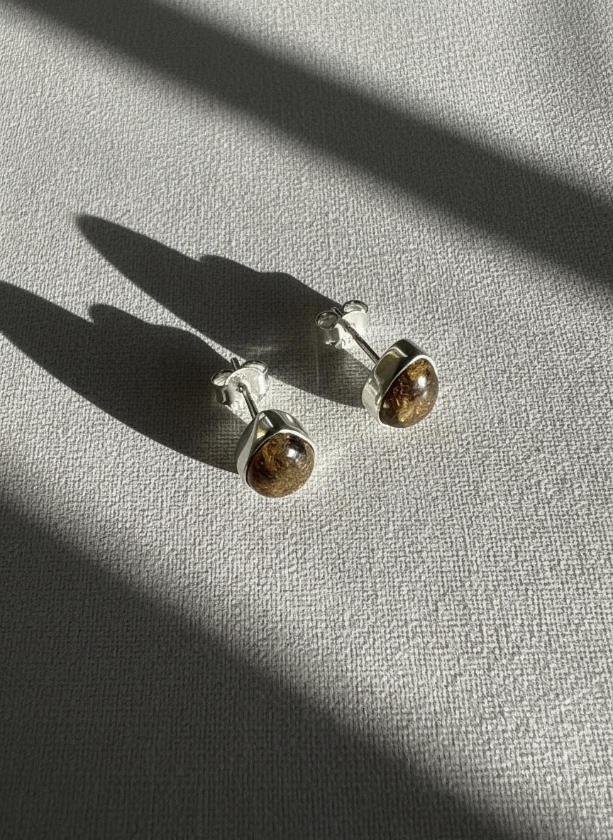 Blue John Teardrop Stud Earrings 10mm in 925 Sterling Silver