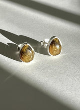 Blue John Teardrop Stud Earrings 10mm in 925 Sterling Silver