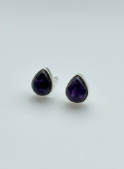 Blue John Teardrop Stud Earrings 10mm x 8mm in 925 Sterling Silver
