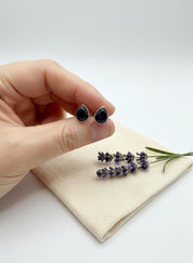 Blue John Teardrop Stud Earrings 10mm x 8mm in 925 Sterling Silver