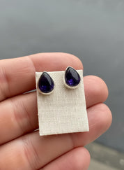 Blue John Teardrop Stud Earrings 10mm x 8mm in 925 Sterling Silver