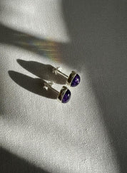 Blue John Teardrop Stud Earrings 10mm x 8mm in 925 Sterling Silver