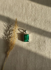 Emerald and Sterling Silver Pendant