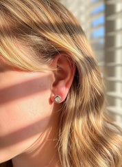 Blue John Stud Earrings: 10 mm Oval Cut, Sterling Silver, Handmade Derbyshire gift